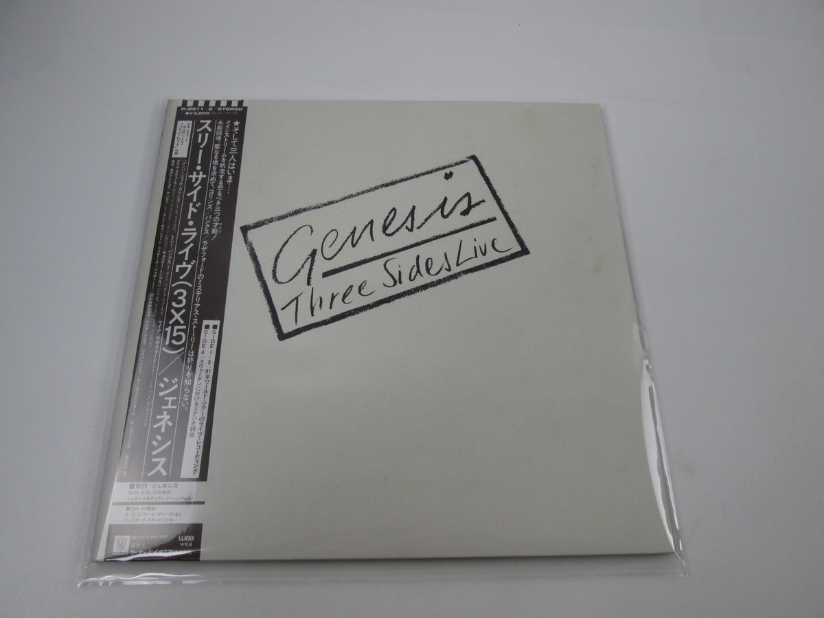 GENESIS THREE SIDES LIVE WEA P-5611,2 with OBI Japan LP Vinyl