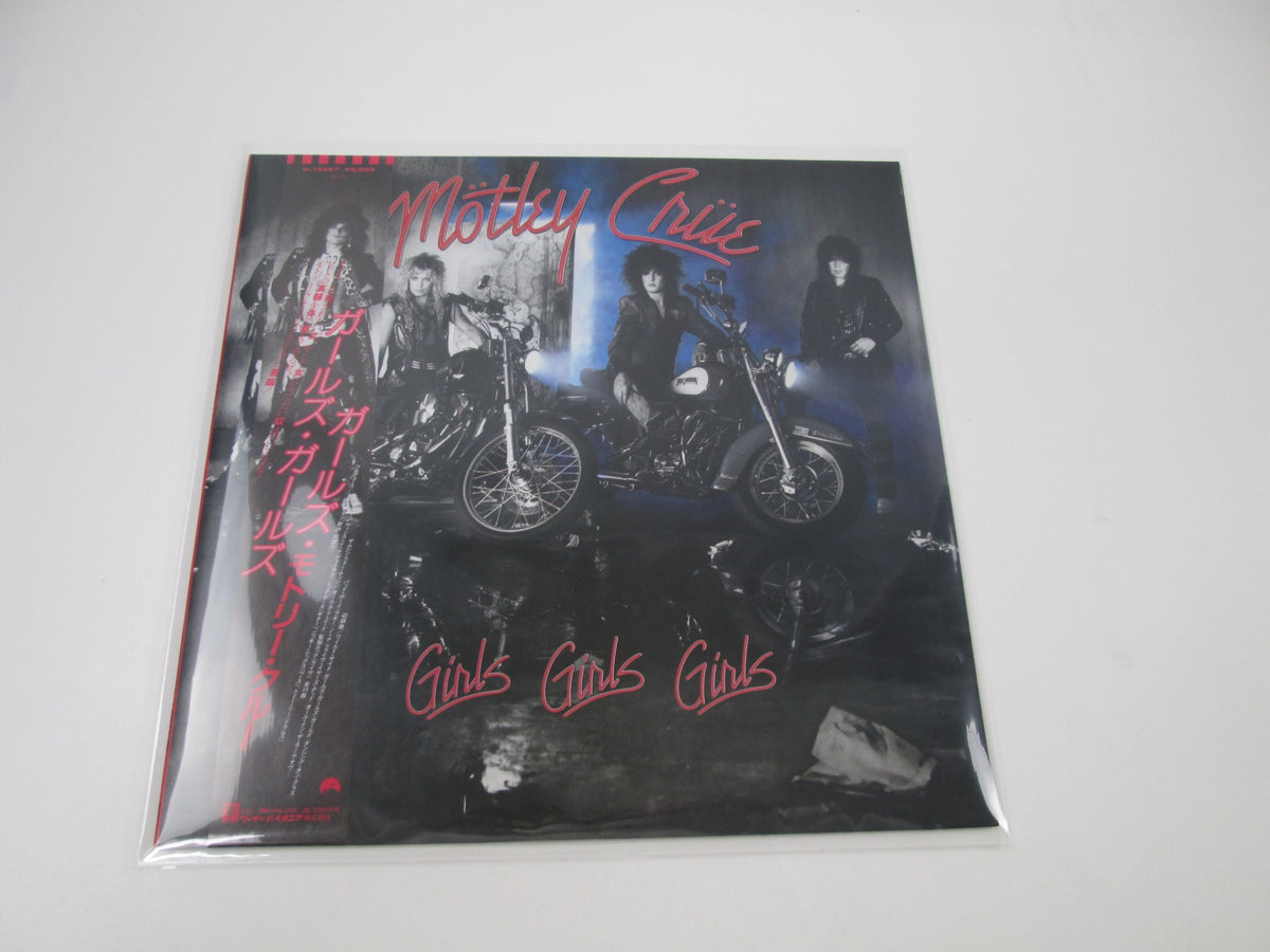 MOTLEY CRUE GIRLS, GIRLS, GIRLS ELEKTRA P-13467 with OBI Japan LP Vinyl