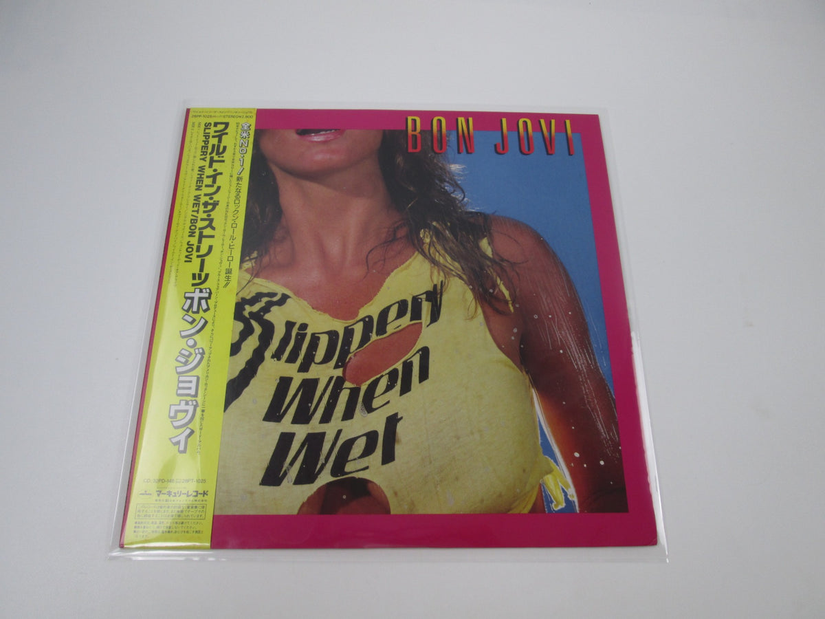 BON JOVI SLIPPERY WHEN WET MERCURY 28PP-1025 with OBI Japan LP Vinyl