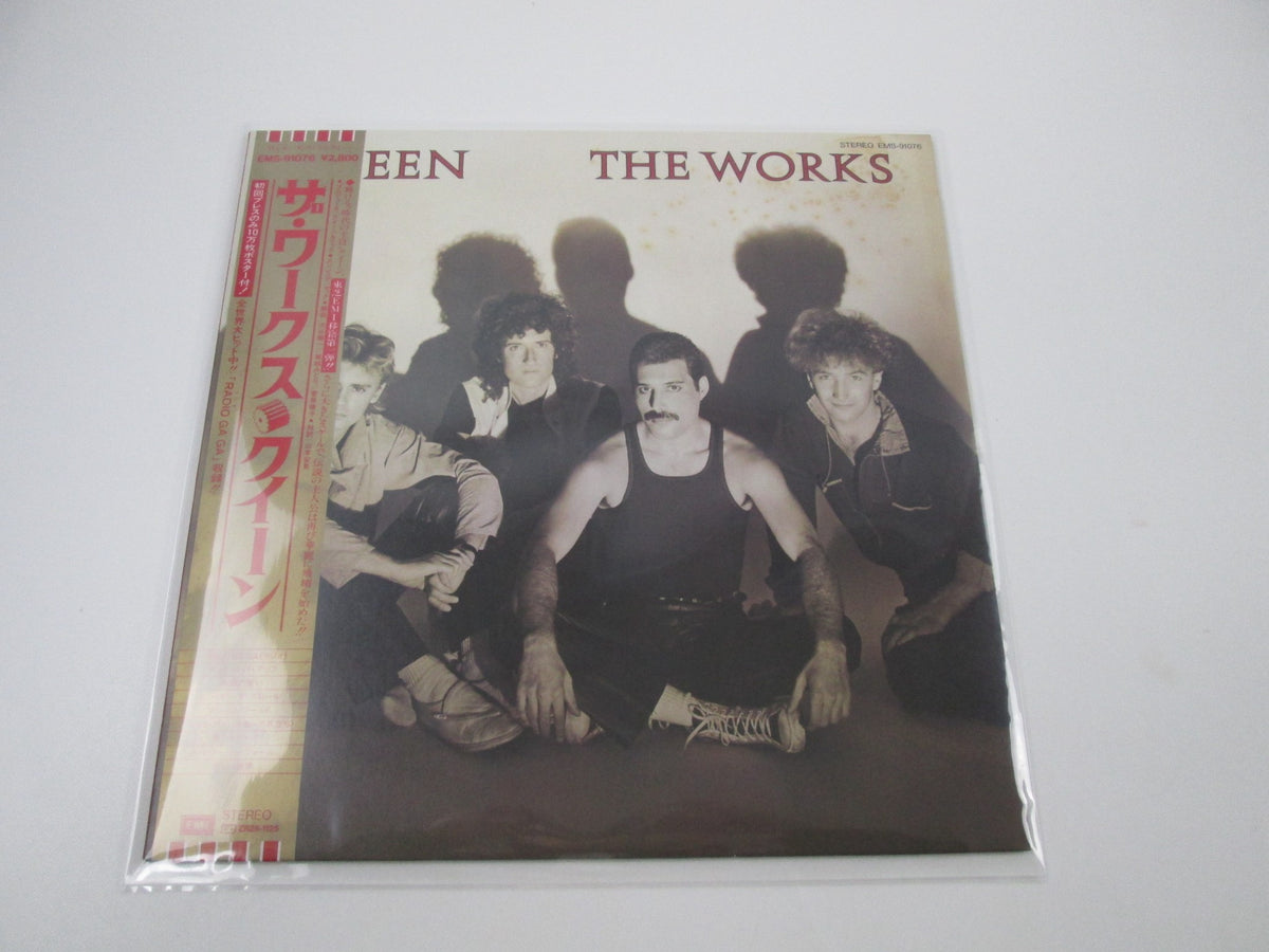 Queen The Works EMI EMS-91076 with OBI Poster Japan LP Vinyl