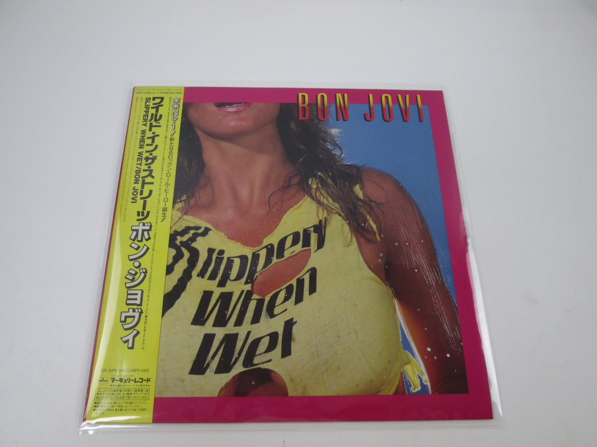 BON JOVI SLIPPERY WHEN WET MERCURY 28PP-1025 with OBI Japan LP Vinyl A