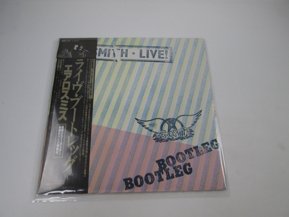 Aerosmith Live Bootleg CBS/Sony 40AP 1170~1 with OBI Poster Japan LP Vinyl