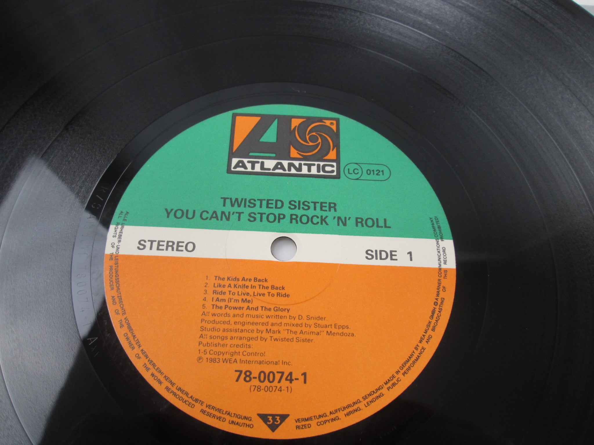 Twisted Sister You Can't Stop Rock N Roll 780074-1 LP Vinyl