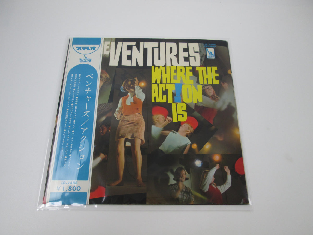 The Ventures Where The Action Is LP-7488 with OBI Japan LP Vinyl