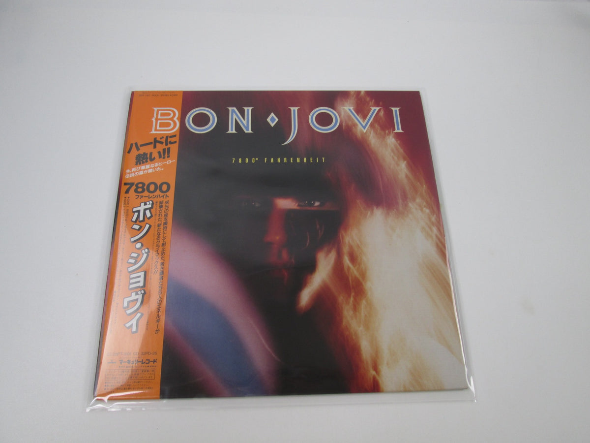 Bon Jovi 7800° Fahrenhe 28PP-1001 with OBI Poster Japan LP Vinyl