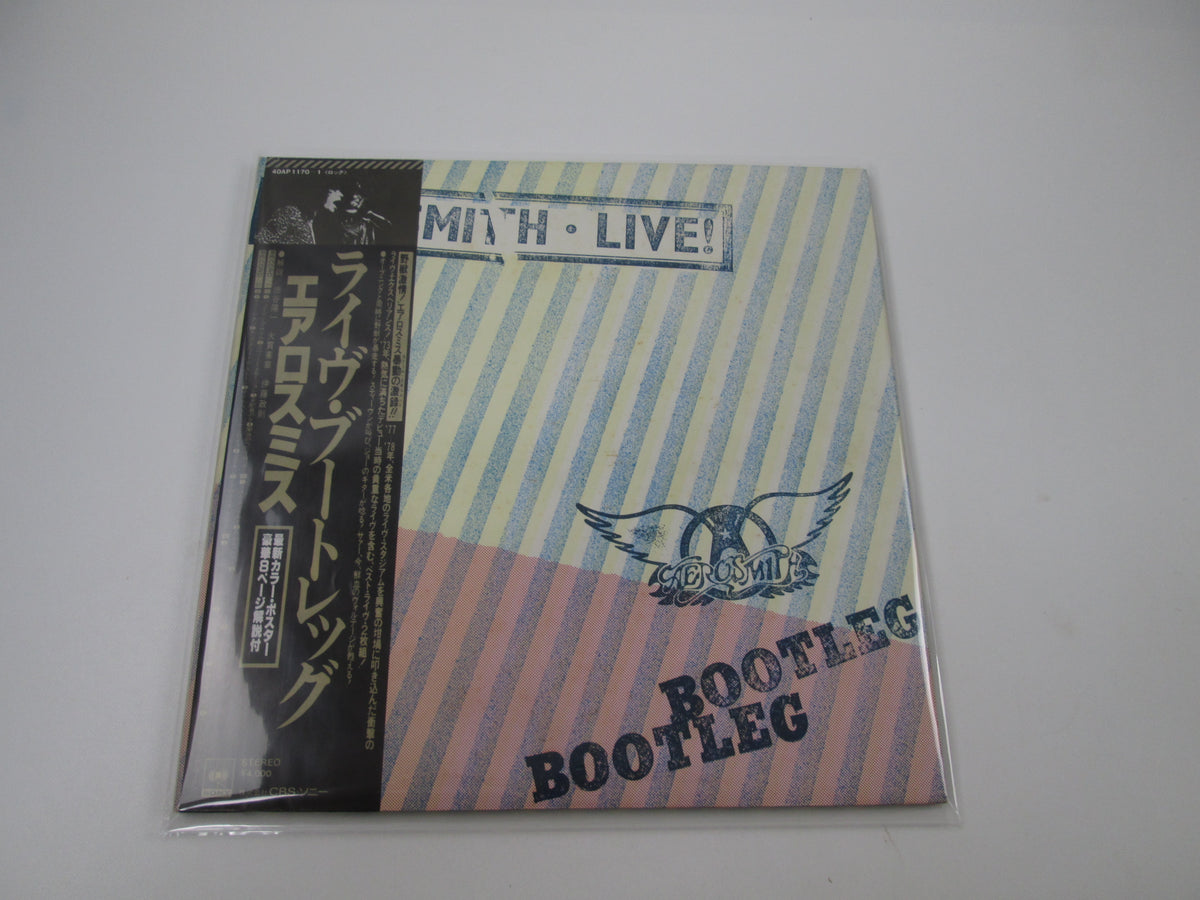 Aerosmith Live Bootleg CBS/Sony 40AP 1170~1 with OBI Poster Japan LP Vinyl