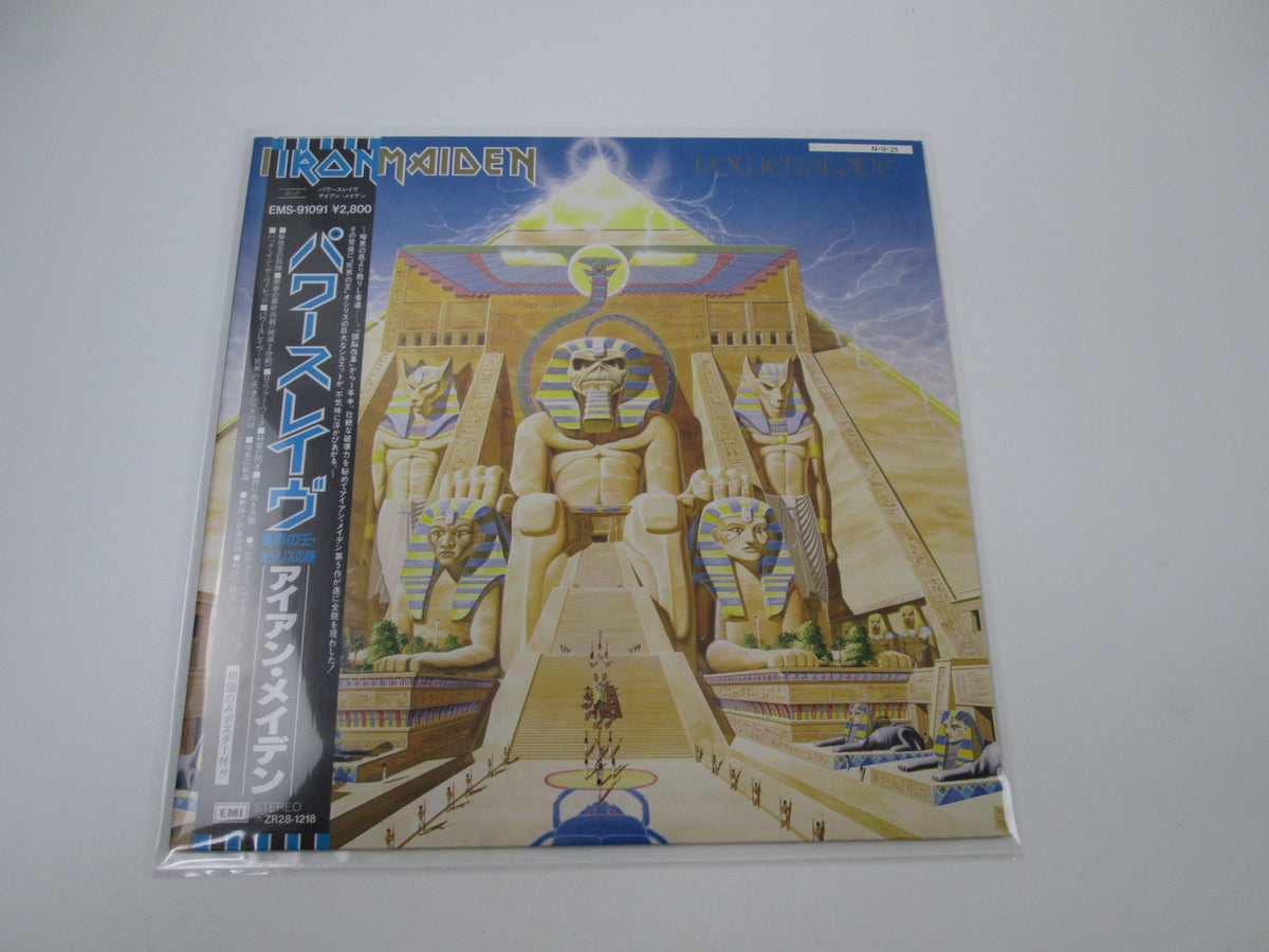 Iron Maiden Powerslave EMI EMS-91091 with OBI Poster Japan LP Vinyl