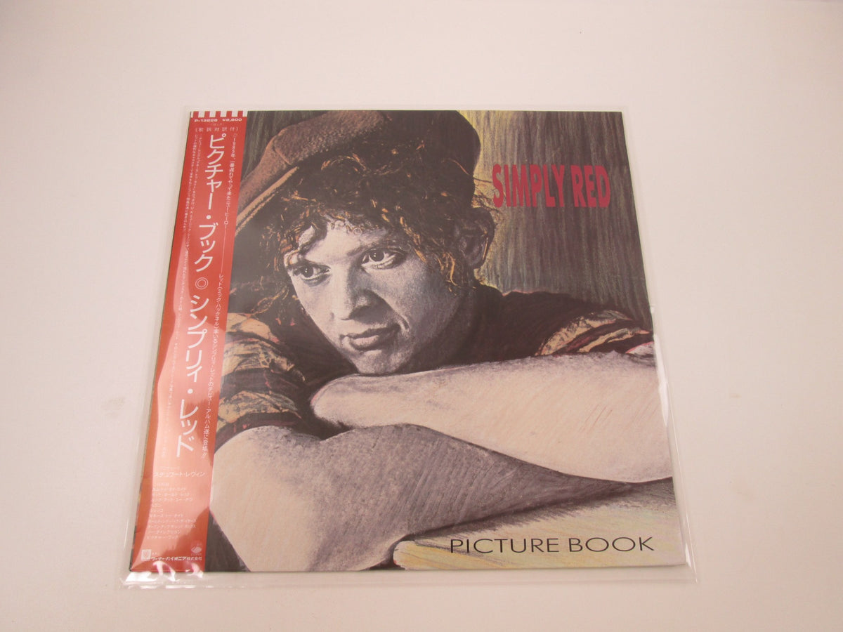 SIMPLY RED PICTURE BOOK ELEKTRA P-13228 with OBI Japan LP Vinyl