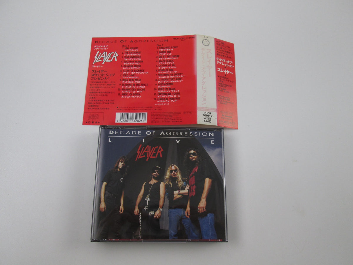 Slayer Decade Of Aggression Live PHCR-2091,2 Music CD Japan Ver with OBI