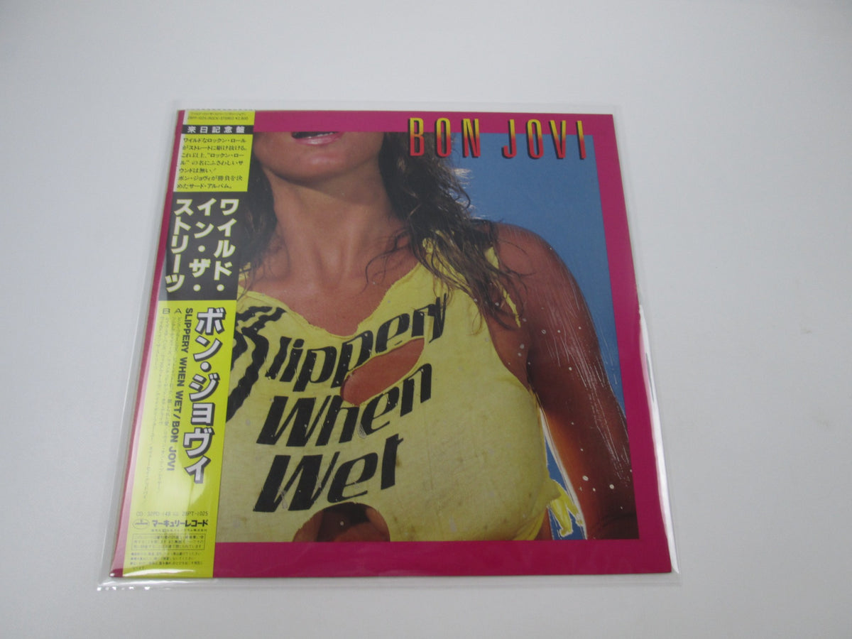 BON JOVI SLIPPERY WHEN WET MERCURY 28PP-1025 with OBI Japan LP Vinyl A
