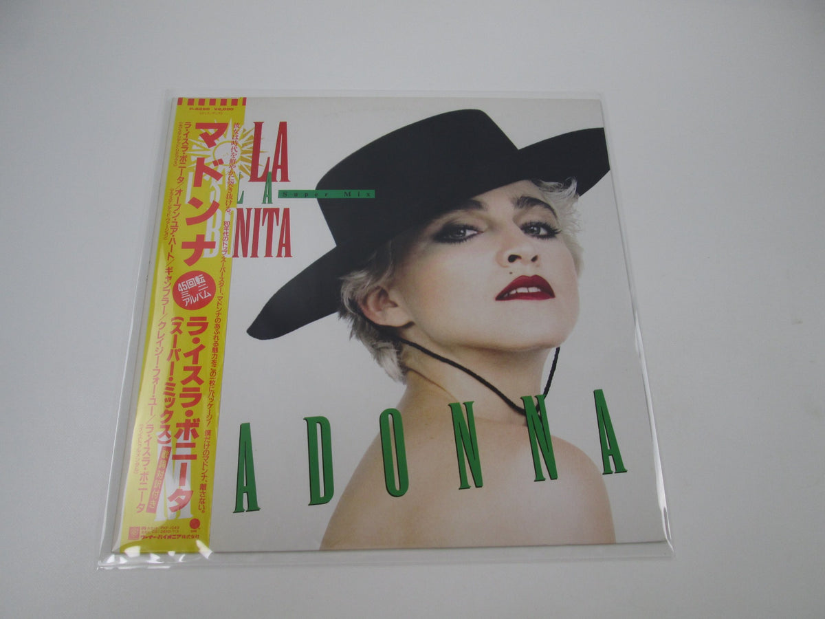 MADONNA LA ISLA BONITA SUPER MIX SIRE P-6260 with OBI Japan LP Vinyl