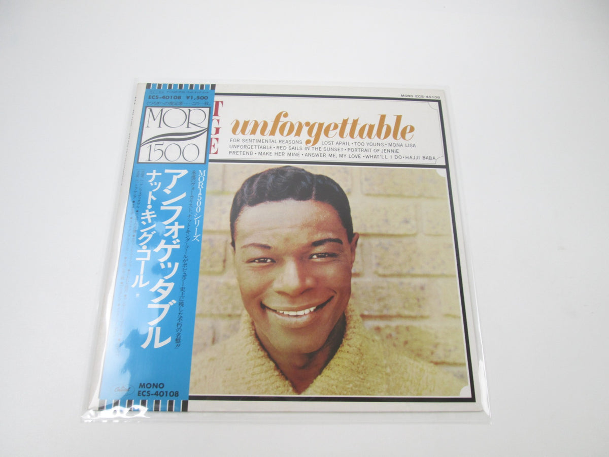 Nat King Cole Unforgettable Capitol Records ECS-40108 with OBI Japan LP Vinyl