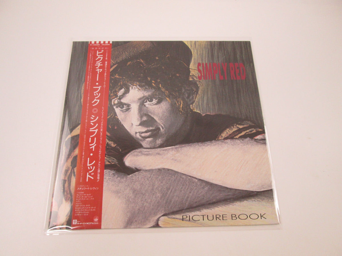 SIMPLY RED PICTURE BOOK ELEKTRA P-13228 with OBI Japan LP Vinyl