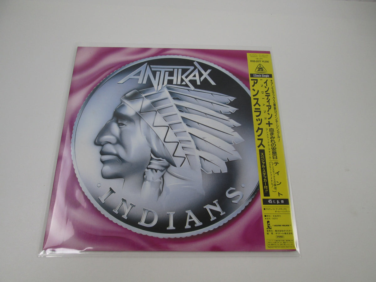 Anthrax Indians Promo Polystar R15D-2077 with OBI Sticker Japan LP Vinyl