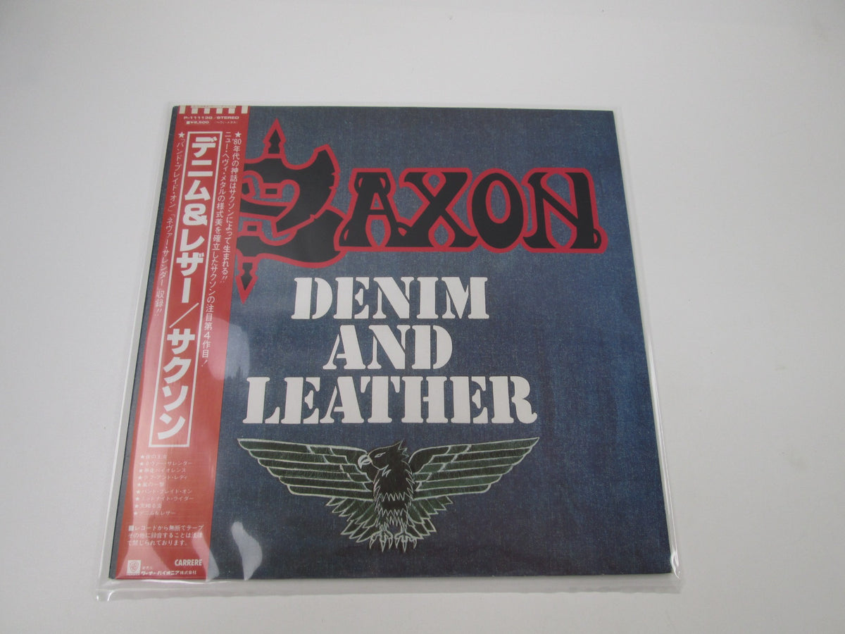 SAXON Denim And Leather P-11113G with OBI Japan LP Vinyl