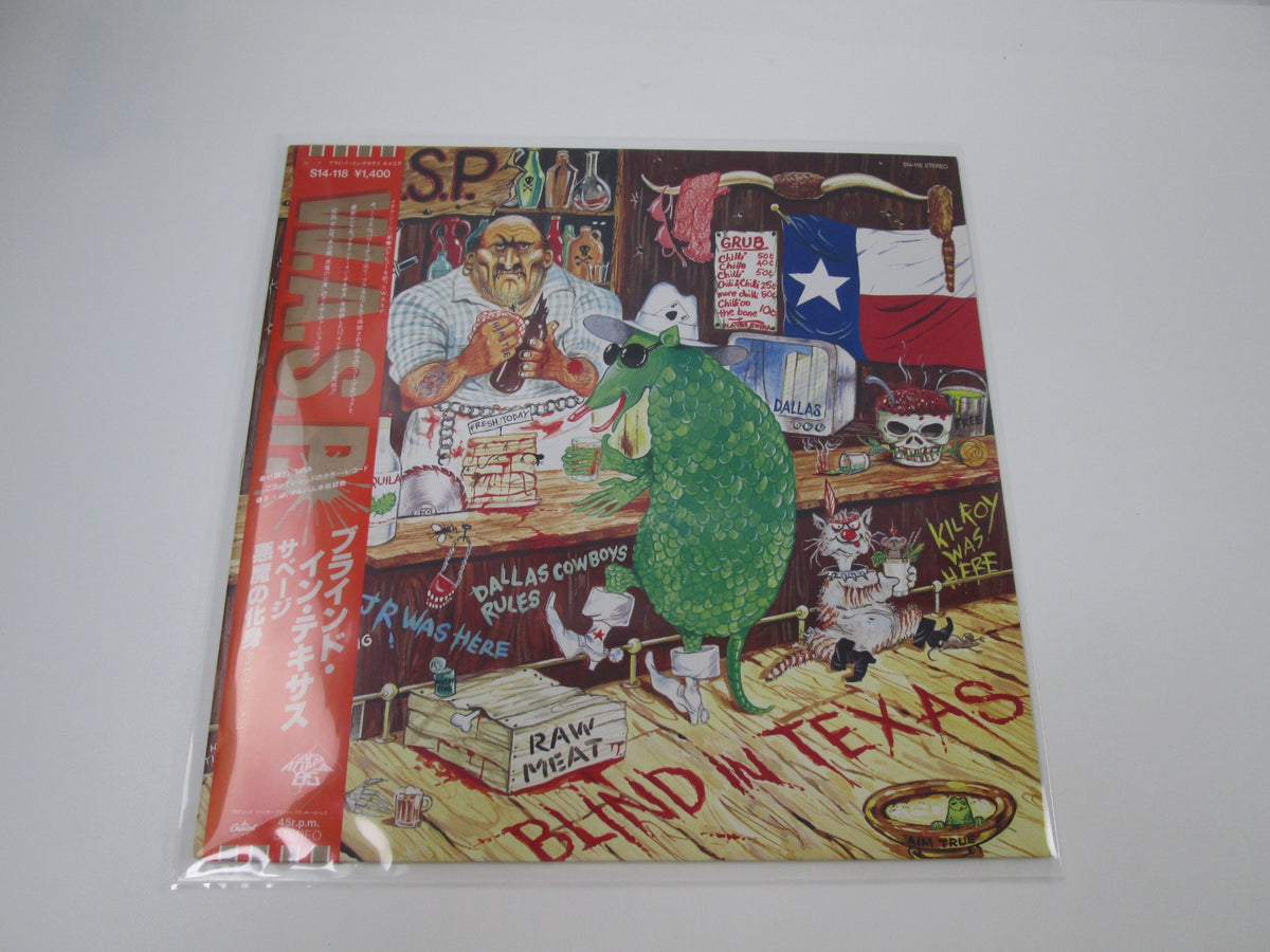 W.A.S.P. BLIND IN TEXAS Promo S14-118 with OBI Japan LP Vinyl