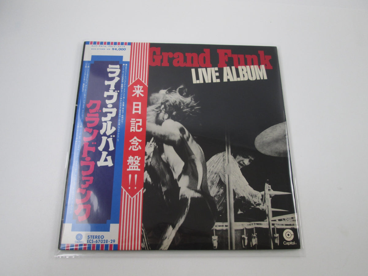 Grand Funk Live Album ECS-67028~29 with OBI Poster Japan LP Vinyl