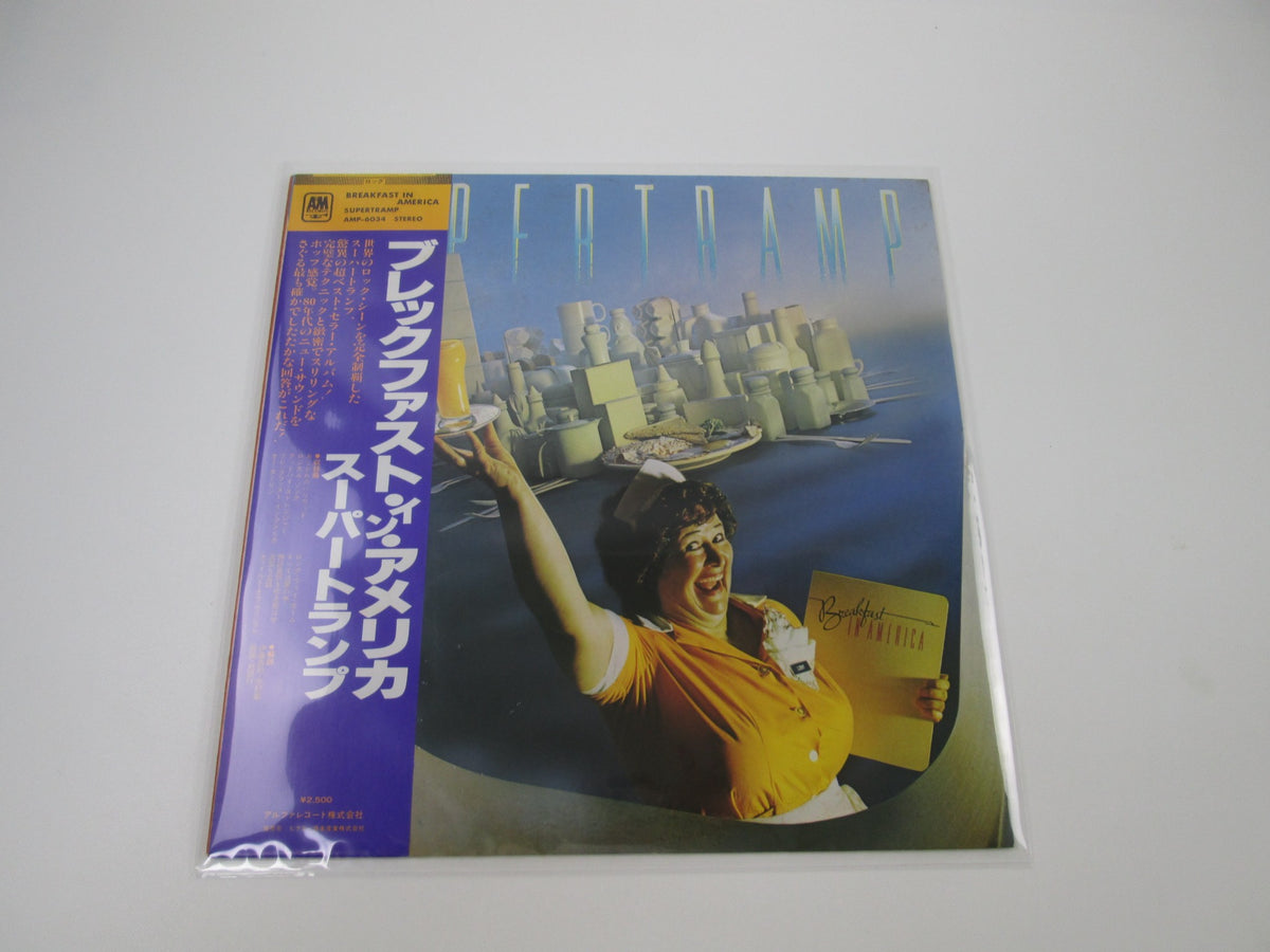 SUPERTRAMP BREAKFAST IN AMERICA A&M AMP-6034 with OBI Japan LP Vinyl C