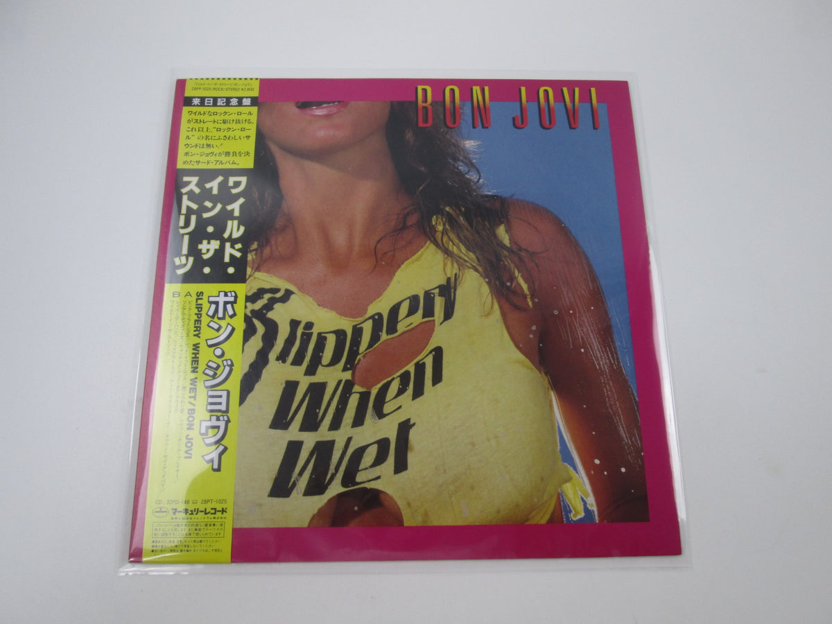 BON JOVI SLIPPERY WHEN WET MERCURY 28PP-1025 with OBI Japan LP Vinyl C