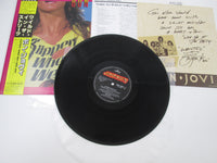 Load image into Gallery viewer, BON JOVI SLIPPERY WHEN WET 28PP-1025 with OBI Sheet Japan LP Vinyl A
