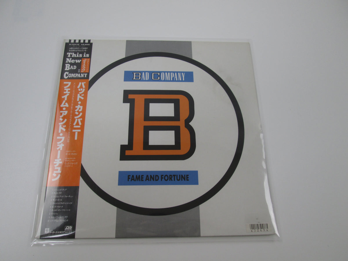 BAD COMPANY FAME AND FORTUNE ATLANTIC P-13410 with OBI Japan VINYL LP