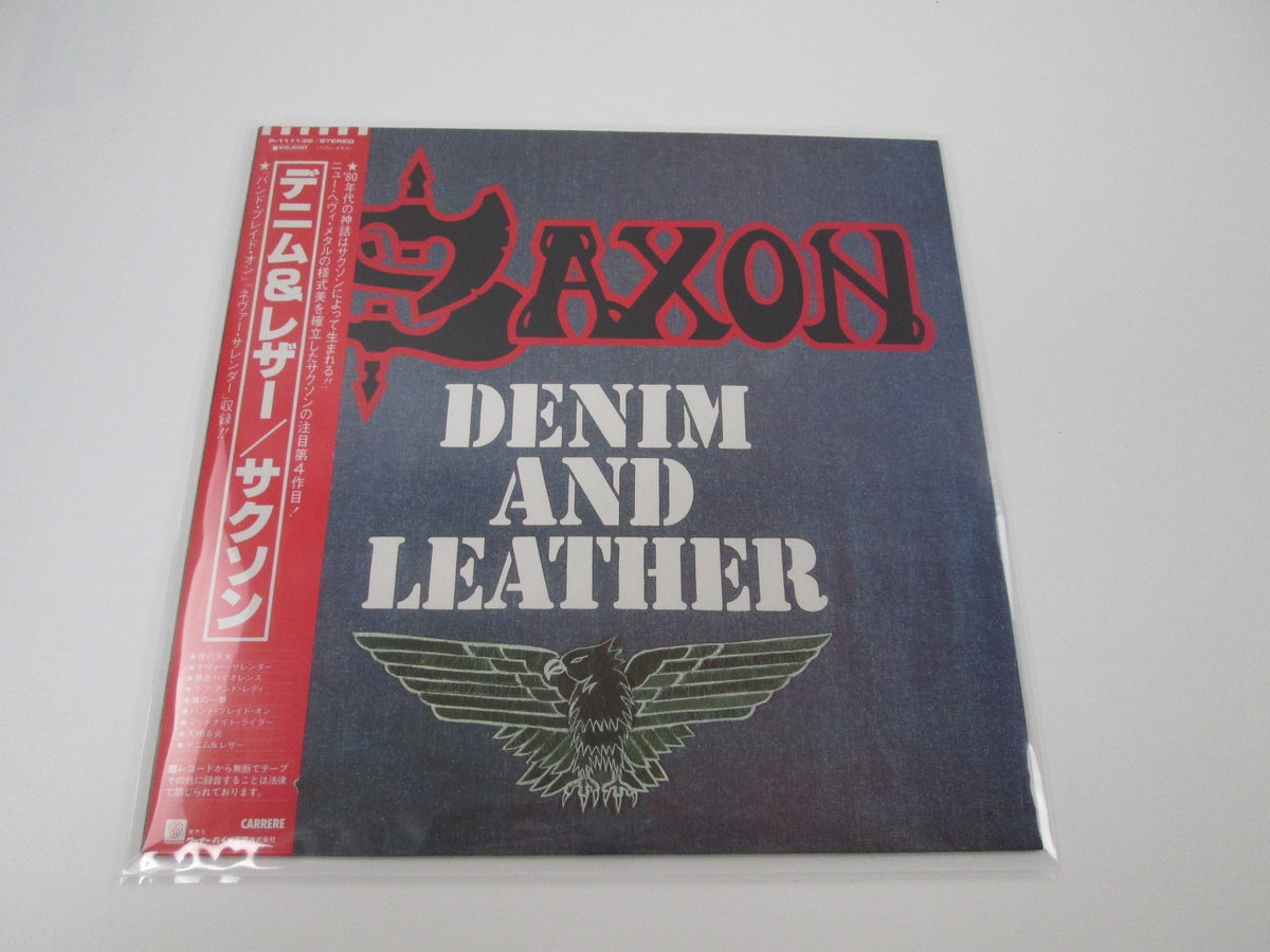SAXON Denim And Leather P-11113G with OBI LP Vinyl Japan Ver