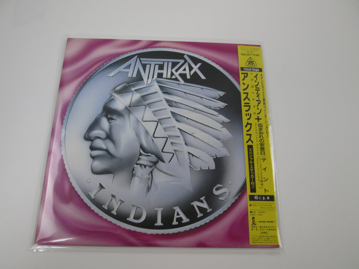 Anthrax Indians Polystar R15D-2077 with OBI LP Vinyl Japan Ver