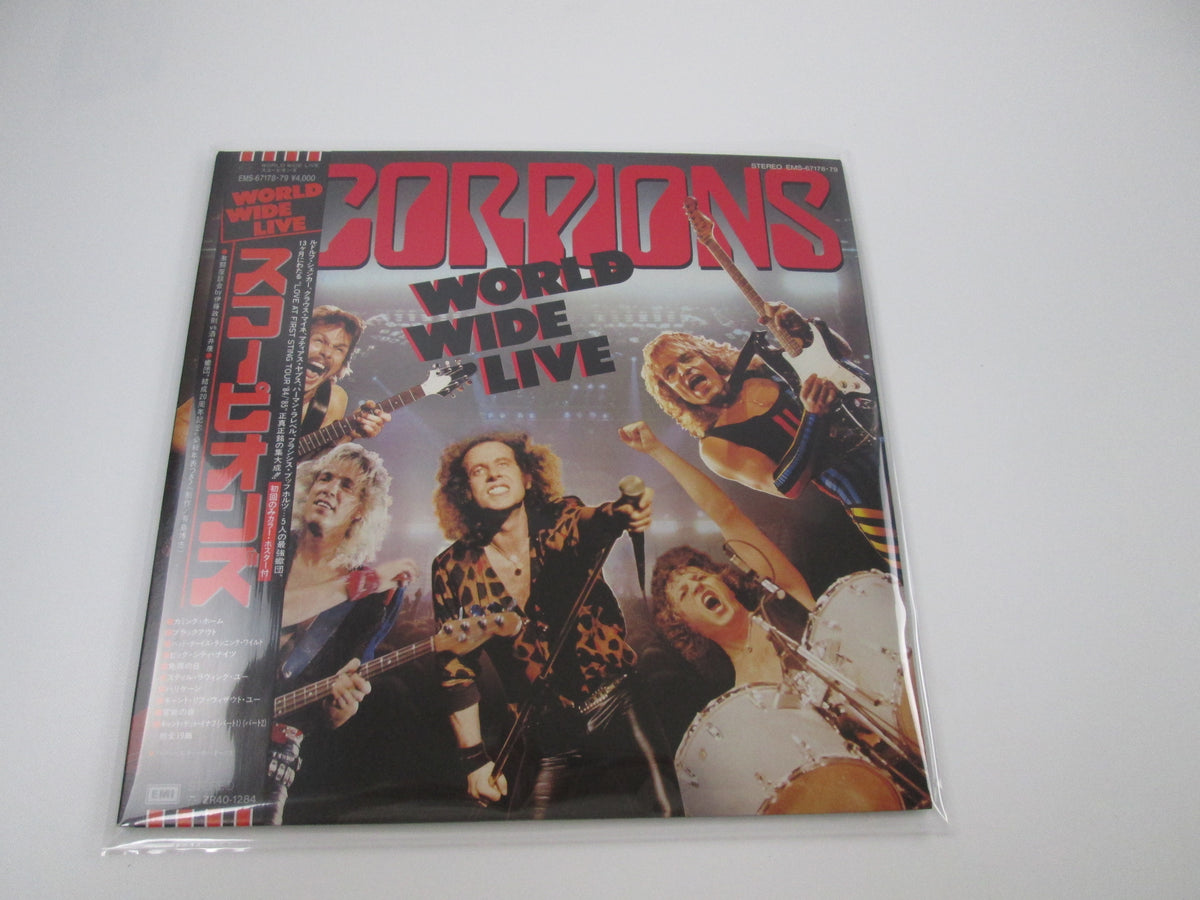 SCORPIONS WORLD WIDE LIVE EMI EMS-67178,9 with OBI LP Vinyl Japan Ver