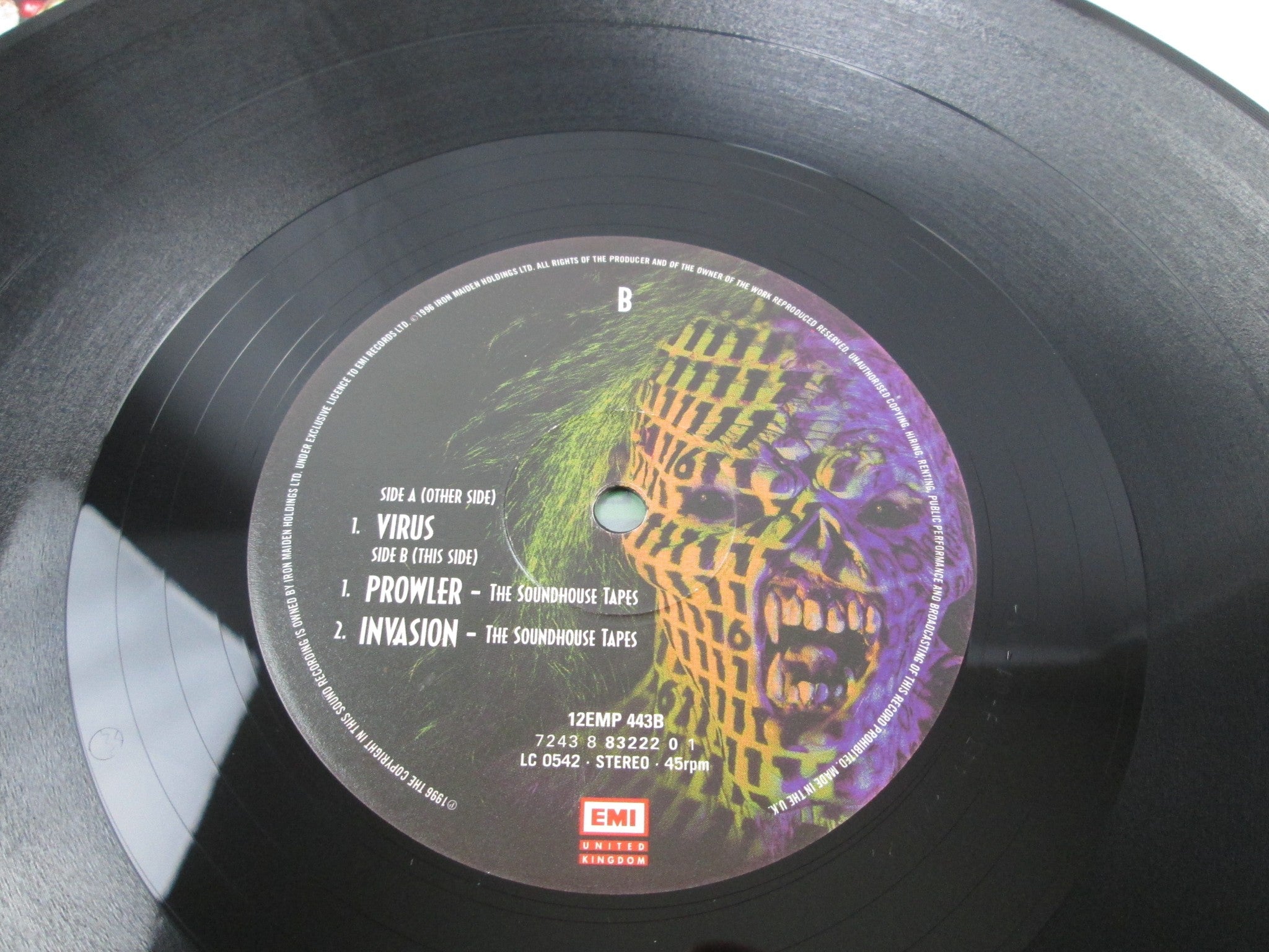 Iron Maiden Virus 12 EMP 443 B LP Vinyl | Japan Records Vinyl