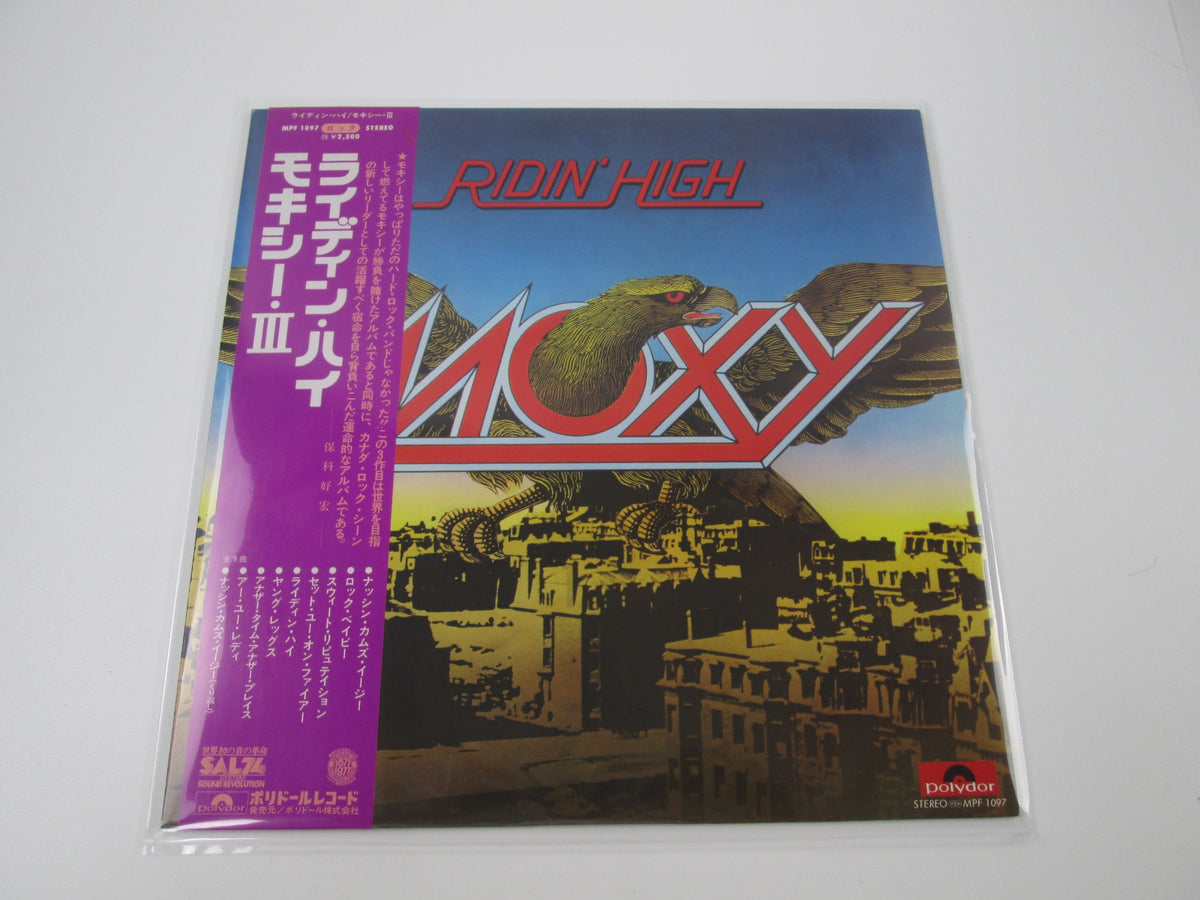 MOXY RIDIN' HIGH POLYDOR MPF 1097 Promo with OBI Japan LP Vinyl