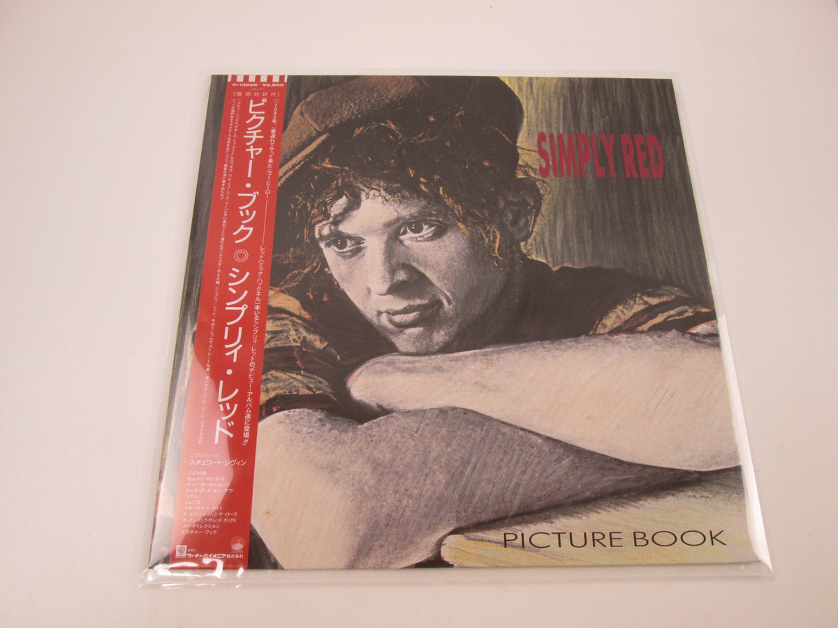 SIMPLY RED PICTURE BOOK ELEKTRA P-13228 with OBI Japan LP Vinyl