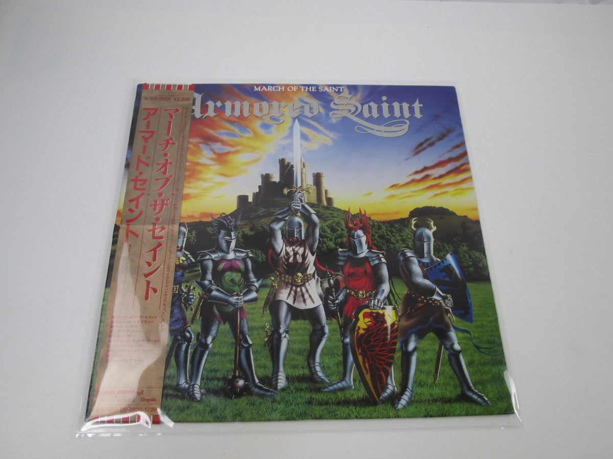 ARMORED SAINT MARCH OF THE SAINT CHRYSALIS WWS-91101 with OBI Japan LP Vinyl